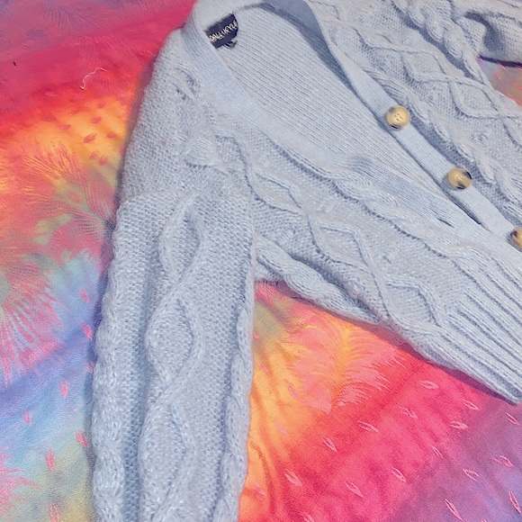 KENDALL+KYLIE| Light Blue Cardigan Crop Sweater - Picture 5 of 6